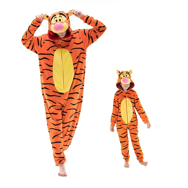  Pentru copii Adulți Pijamale Kigurumi Haine de noapte Pijama Întreagă Animal Desene Animate Pijama Întreagă Costum amuzant Flanel Cosplay Pentru Bărbați și femei Baieti si fete Carnaval Haine de
