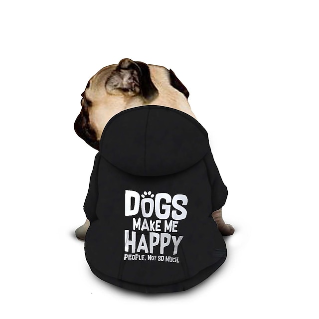  Dog Cat Pet Pouch Hoodie Graphic Quotes & Sayings Fashion Casual Outdoor Casual Daily Winter Dog Clothes Puppy Clothes Dog Outfits Breathable Black Costume for Girl and Boy Dog Polyster S M L XL XXL