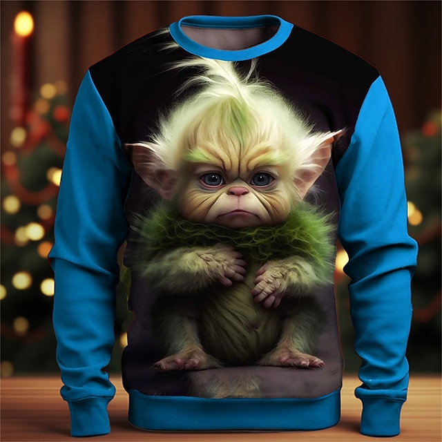  Homme Graphique Dessin animé Bloc de Couleur Sweat-shirts Sweat-shirt de golf manche longue Sweat-shirt Col ras du cou Mode Quotidien Occasionnel Impression 3D Vacances Fête Sortir Imprimé Printemps