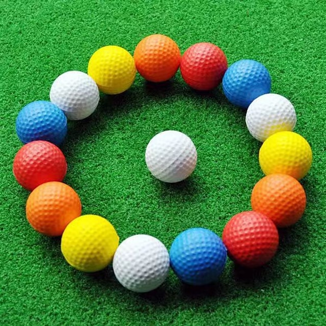  10 Pcs Pu Soft Ball Golf Practice Ball Indoor Specialized Practice Sponge Ball Foam Ball Beginner Training Ball Multi-color