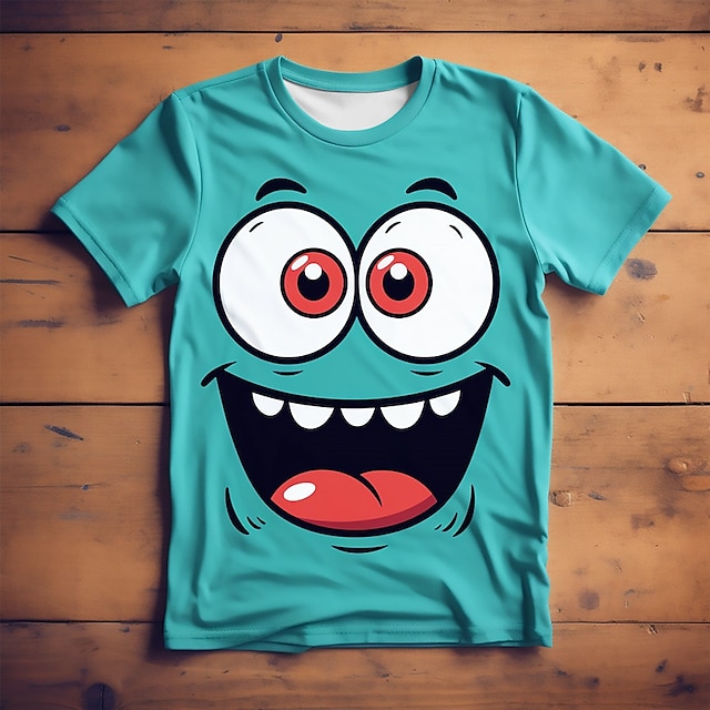  Boys 3D Cartoon Tee Shirt Short Sleeve 3D Print Summer Active Sports Fashion Polyester Kids 3-12 Years Crew Neck Outdoor Casual Daily Regular Fit