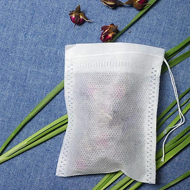  100pcs Disposable Tea Bags Non-Woven, Transparent, And Perfect For Spices! for Hotels,Restaurant, Bulk Kitchenware&Tableware