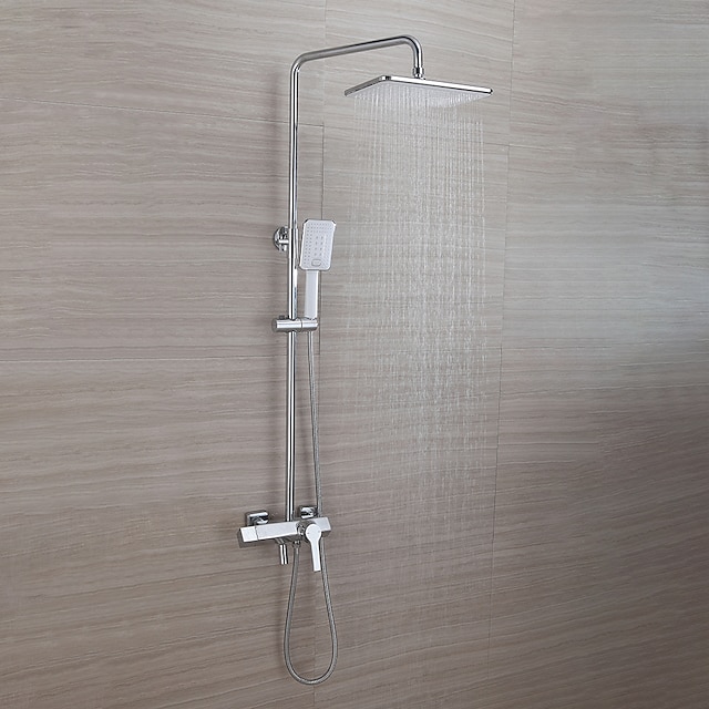 Shower System Set - Handshower Included Contemporary Electroplated Mount Outside Ceramic Valve Bath Shower Mixer Taps