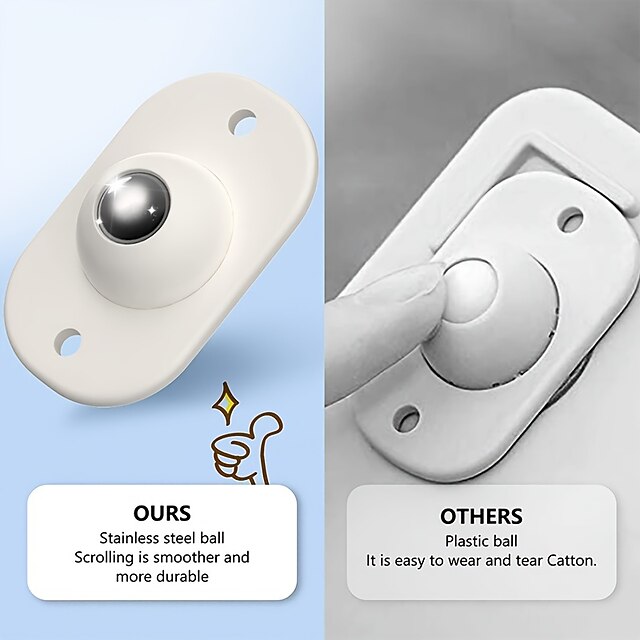 4/12pcs Self-Adhesive Caster Wheels Mini Swivel Wheels Stainless Steel ...