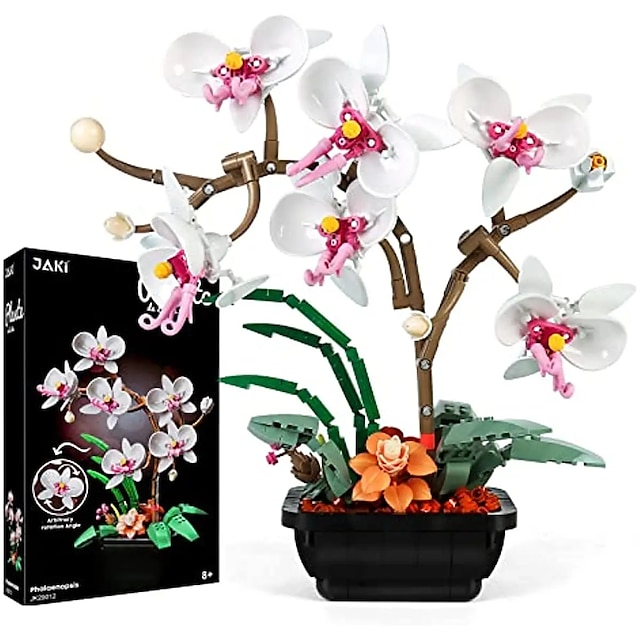  cadeaux pour la fête des femmes fleurs orchidée blocs de construction kit bonsaï botanique décoration de la maison bureau à domicile bonsaï floral artificiel coffret cadeau pour adultes/enfants pour