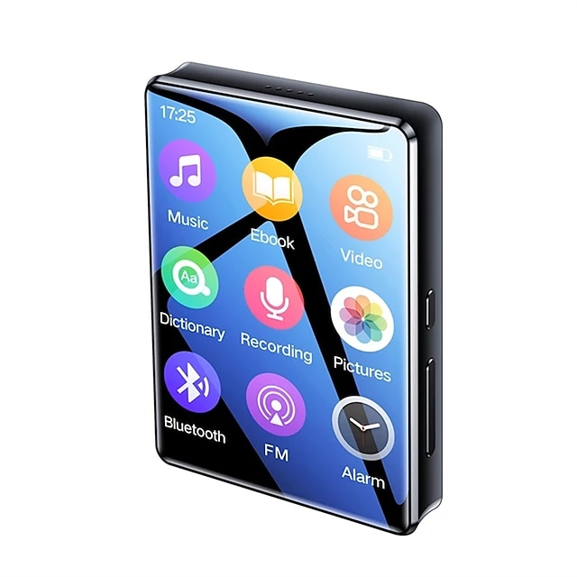  2,4-Zoll-Vollbild-MP3-Player, Mini, ultradünn, Bluetooth, tragbarer HiFi-Musikplayer, MP4-Videowiedergabe, FM-Recorder für Walkman