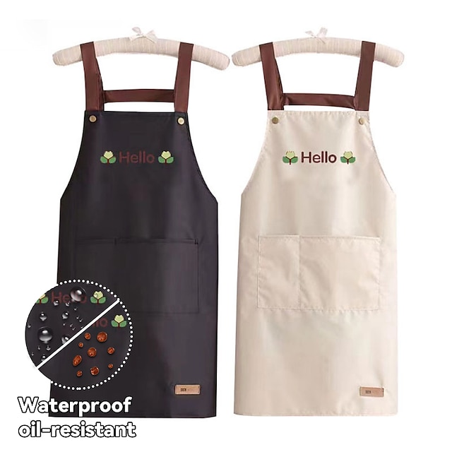  Apron Women's Kitchen Home Cooking Waterproof, Oil Proof, Hand Wiping Fashion Internet Celebrity Catering Special Apron