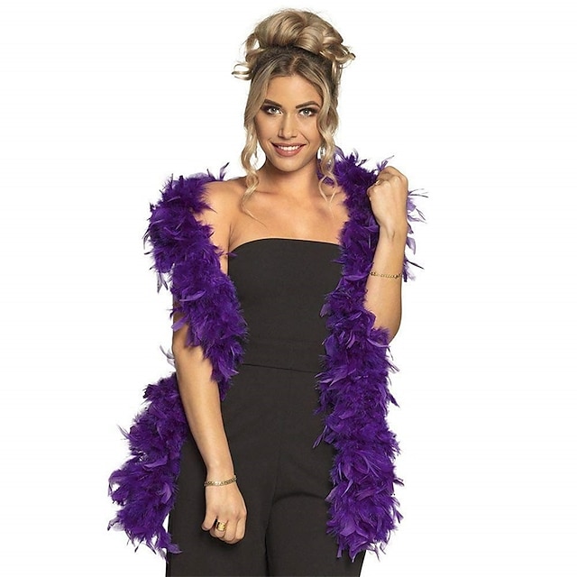  boland deluxe feather boa 70 אינץ' אביזרי לבוש לצעיף נוצות הודו