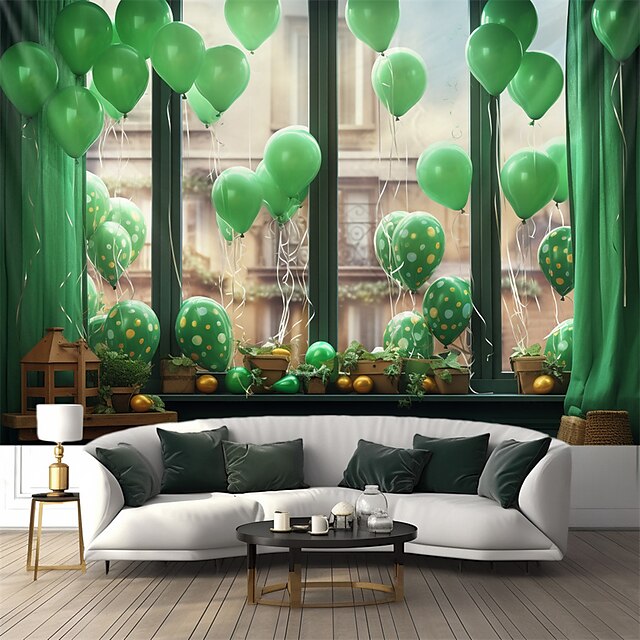  Saint Patrick's Day Ballons Hanging Tapestry Wall Art Large Tapestry Mural Decor Photograph Backdrop Blanket Curtain Home Bedroom Living Room Decoration