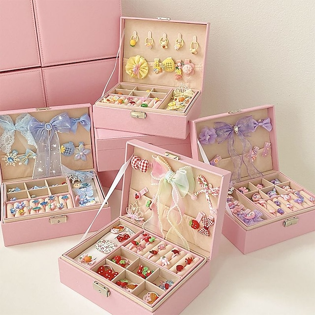 Children's Jewelry Daughter's Birthday Gift Set Gift Box Little Girl Set Storage Box Hair Accessories Girl's Hair Card