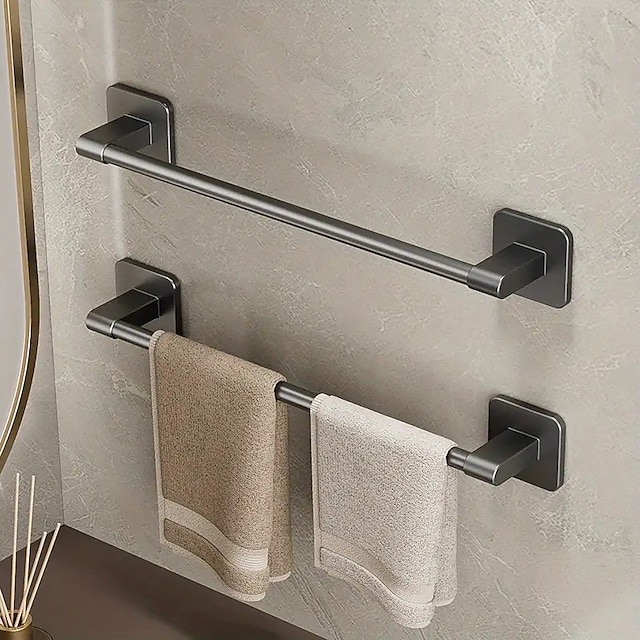  1pc barra de toalha de haste única toalheiro de chuveiro para banheiro suporte de toalha de parede multifuncional prateleira de armazenamento de toalhas acessórios de banheiro
