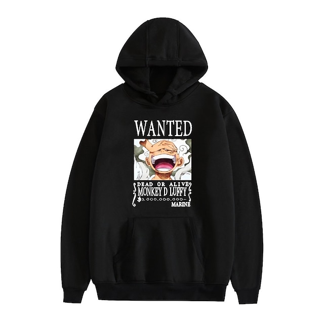  One Piece Monkey D. Luffy Roronoa Zoro Tony Tony Chopper Hoodie Cartoon Manga Anime Front Pocket Graphic For Couple's Men's Women's Adults' Carnival Masquerade Hot Stamping Casual Daily