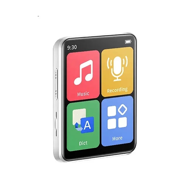  3.0 pouces avec bluetooth 5.2mp3 lecteur plein écran tactile mp4 lecteur de musique avec haut-parleur intégré fm radio enregistreur vidéo