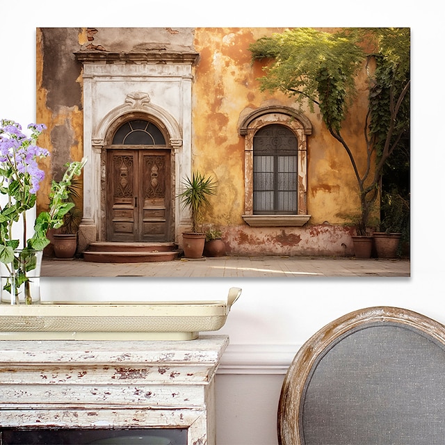  Landschafts-Wandkunst-Leinwand, altes Haus und Baum, Drucke und Poster, Bilder, dekorative Stoffmalerei für Wohnzimmer, Bilder ohne Rahmen