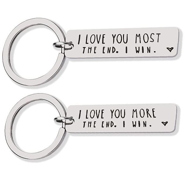 I Love You More The End 's Stainless Steel Keychain Valentine's Day