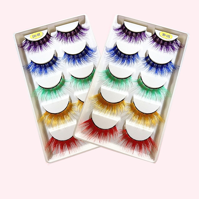  3 Pcs 132 Color Mixed 3d Five Pairs Of Fake Eyelashes Naturally Dense And Soft Stage Makeup Eyelashes Exaggerated Eyelashes In Europe And America for Carnival Party