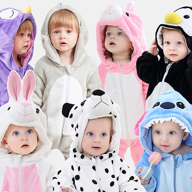  Kid's Kigurumi Pajamas Nightwear Onesie Pajamas Animal Animal Onesie Pajamas Cute Flannelette Cosplay For Boys and Girls Animal Sleepwear Cartoon