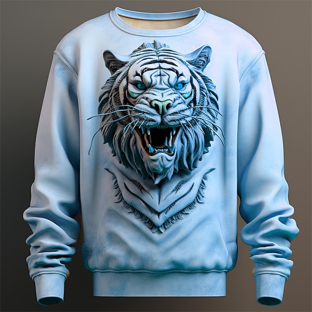  Per uomo Pop art Animali Felpe Felpa pullover Manica lunga Felpa Girocollo Di tendenza Giornaliero Informale Stampa 3D Da mare Per eventi Per uscire Stampa Primavera & Autunno