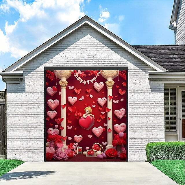 thumbnail image 2 of Easter Garage Door Decorations Cover Banner,Spring Easter Backdrop Garage Door Cover Banner,Easter Eggs Car Bunny Rainbow Flower Garden 2 Car Garage Door Banner For Outdoor Holiday Decorations 6x8ft1 2 of 13