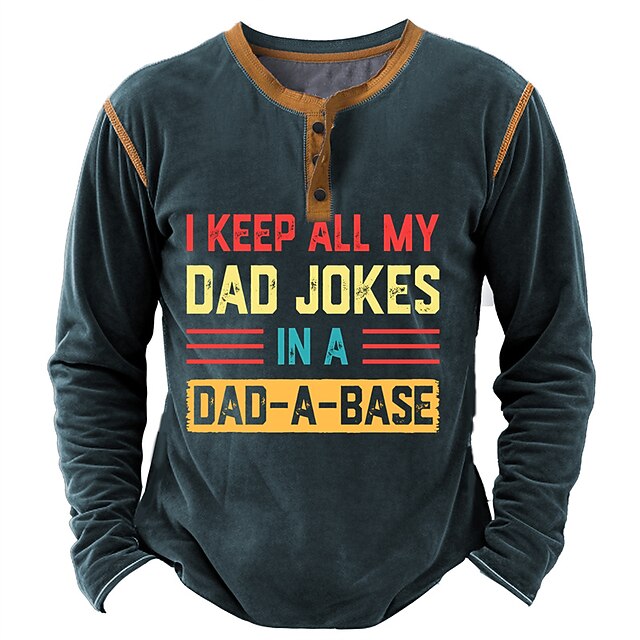 Men's Graphic Letter Henley Shirt Long Sleeve 3D Print Fashion Daily Casual Casual Holiday Going out Spring & Fall Deep Purple Black Army Green Dark Blue Henley Henley T-Shirt 5