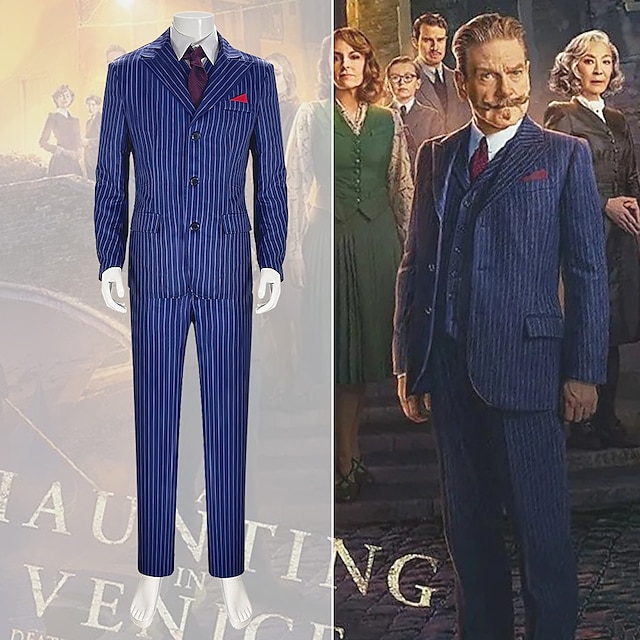  A Haunting in Venice Suits Outfits Retro Vintage Roaring 20s 1920s Blazers Gentleman Gangster Men's Cosplay Costume Carnival Party Evening Masquerade Coat