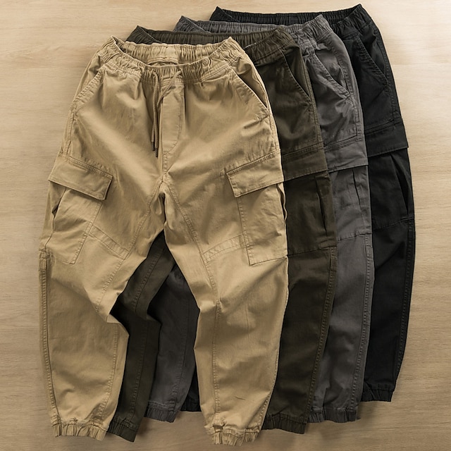 Men's Cargo Pants Cargo Trousers Techwear Drawstring Elastic Waist ...