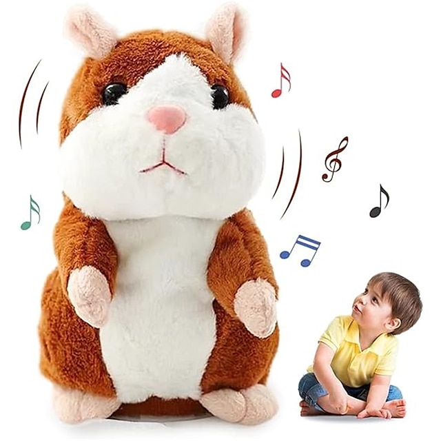  Sprechender Hamster, interaktives Plüschtier, das wiederholt, was Sie sagen – perfektes lustiges Geschenk für Kinder ab 3 Jahren