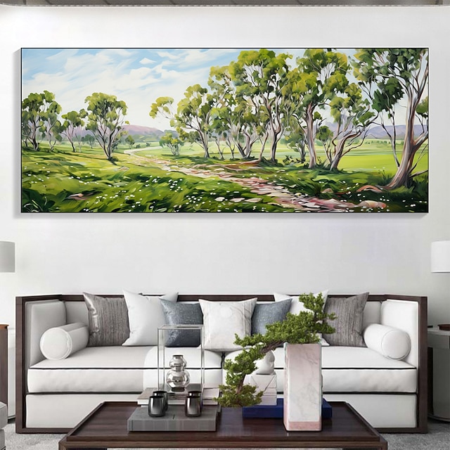 Handmade Original Landscape Oil Painting On Canvas Wall Art Decor Green ...