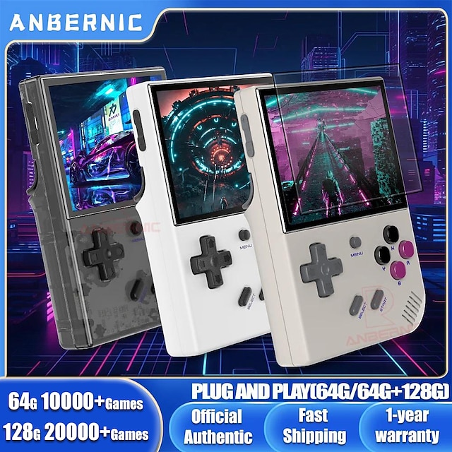  anbernic rg35xx plus retro håndholdt spilkonsol linux system 3,5 tommer ips skærm bærbar lomme videoafspiller