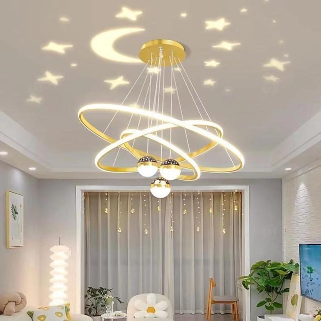  Chandeliers Small Ceiling Light Creative Gypsophila LED Pendant Lights with Remote Control 3000-6000K, Living Room Bedroom Children Ambient Light Hanging Lights