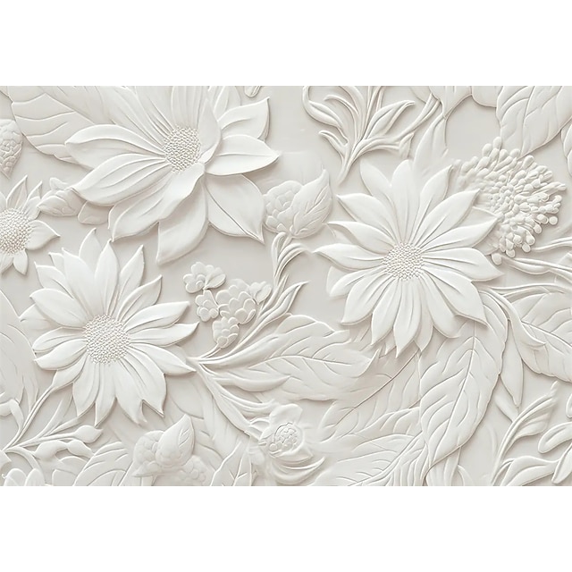 Cool Wallpapers 3D Flower White Wallpaper Wall Mural Wall Covering Pjovgz1703139040882