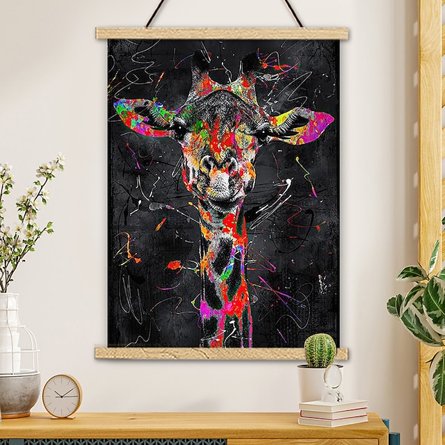  Giraffe Graffiti  Picture Posters With Hanger Wall Art Canvas Prints Painting Home Decoration Dcor Rolled Canvas No Frame