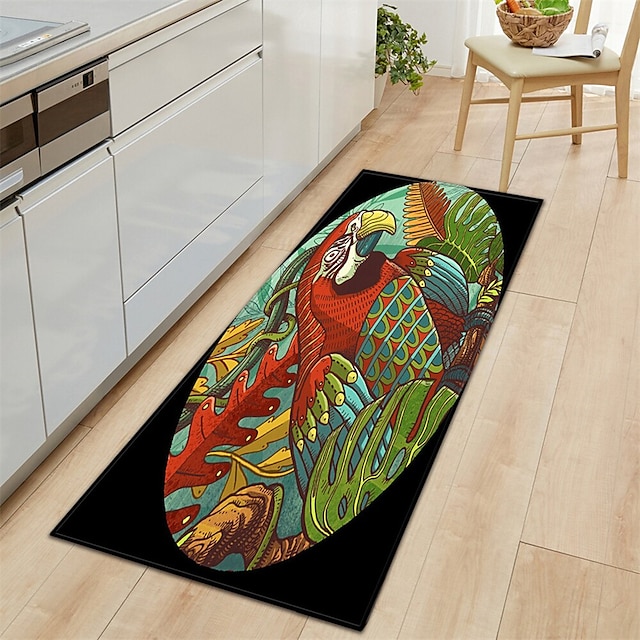  färgglad papegojområde matta köksmatta halkfri oljesäker golvmatta vardagsrum matta inomhus utomhusmatta sovrum dekor badrumsmatta entrématta dörrmatta