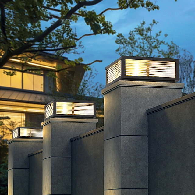  Lampade per pilastri per esterni ip54 recinzione quadrata luci per colonne per la decorazione del cortile semplici lanterne per pilastri luci per pilastri passerelle, giardino