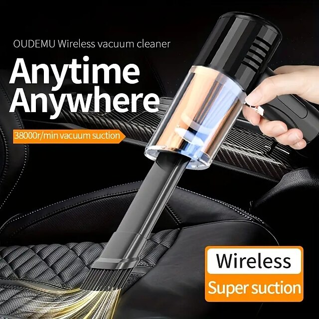  Aspirateur de voiture sans fil avec aspiration super forte et haute puissance, petit mini rechargeable et portable pour un usage en voiture et à la maison.