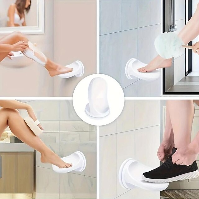 1pc Shower Foot Rest, Wall Mounted Footstool Step, Bathroom Shower Foot Pedal, Plastic Shower