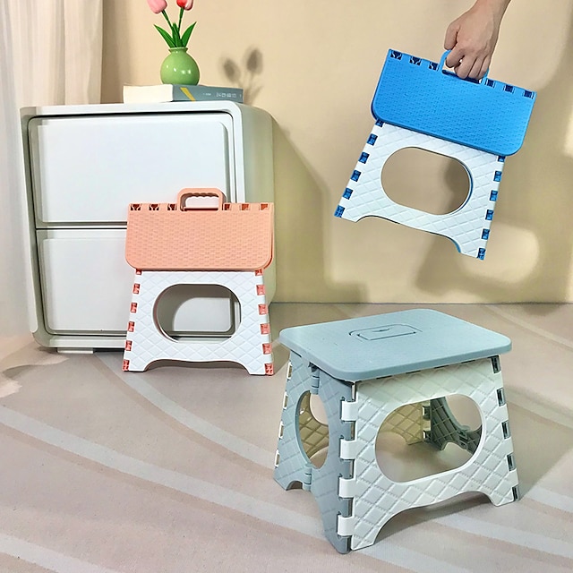  プラスチック折りたたみ小さなスツールキャンプポータブル靴交換スツールクリエイティブミニ屋外ポータブル折りたたみスツール家庭用
