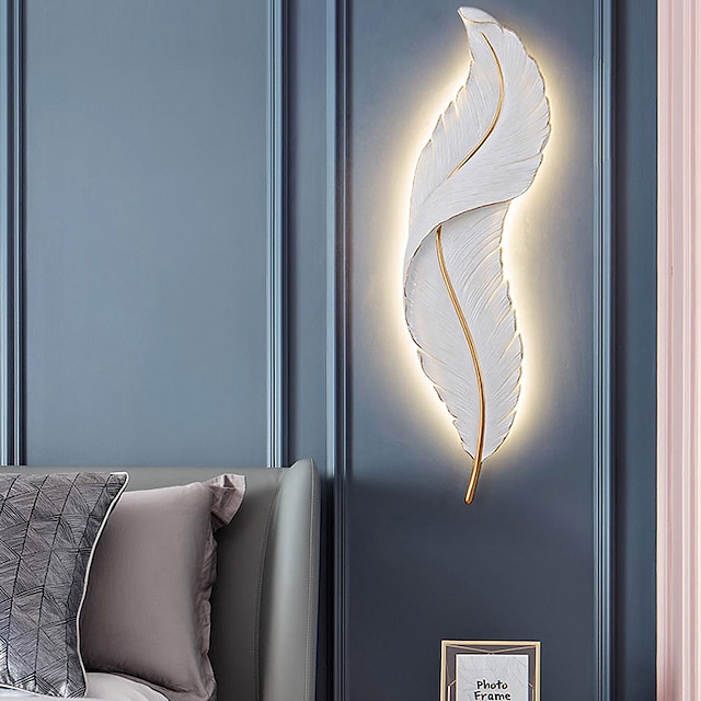  Led fali lámpa modern szabályozható fali lámpa fehér elegáns toll dizájn 3000k-6000k led fali lámpa hálószoba nappali folyosóba