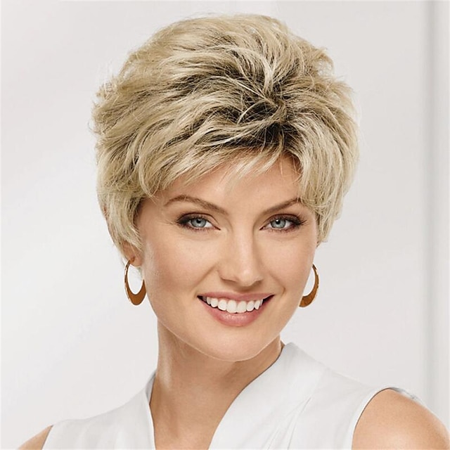 Synthetic Wig Curly Pixie Cut Machine Made Wig Short A1 A2 A3 A4 ...