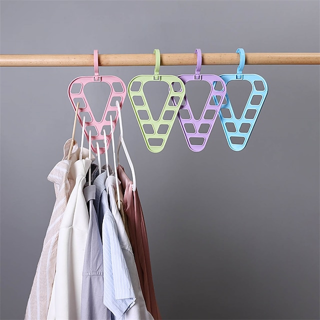  New 9-holes Triangle Hanger Magic Hanger Space-saving Plastic Multi-functional 360 Rotatable Clothes Drying Storage Racks