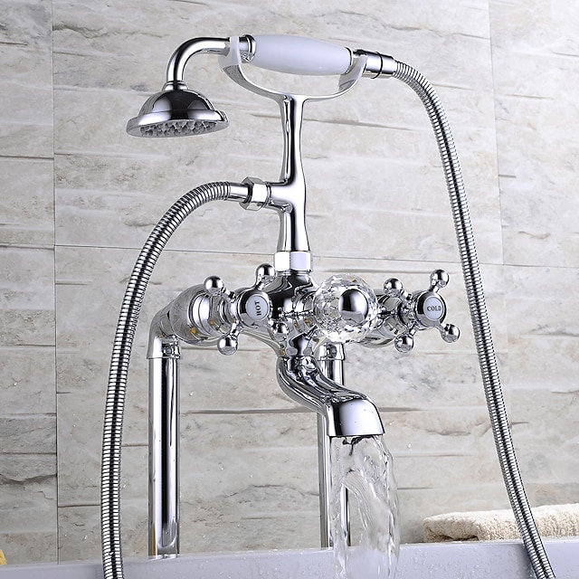  Смеситель для ванны - Современный современный Электропокрытие Римская ванна Керамический клапан Bath Shower Mixer Taps