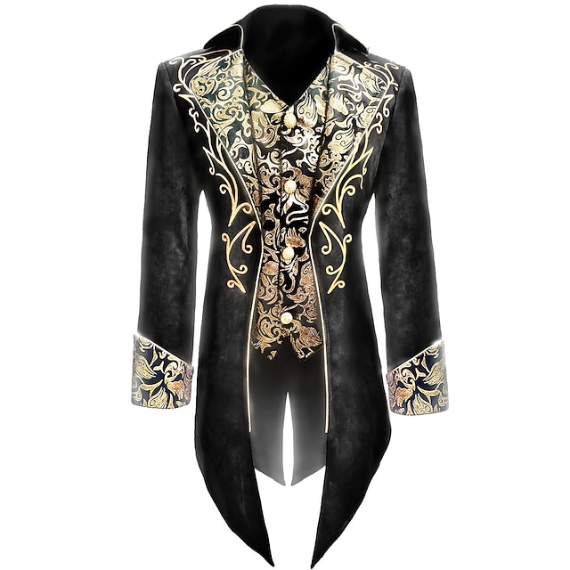  Men's Steampunk Vintage Tailcoat Jacket Gothic Victorian Frock Uniform Retro Vintage Medieval Renaissance