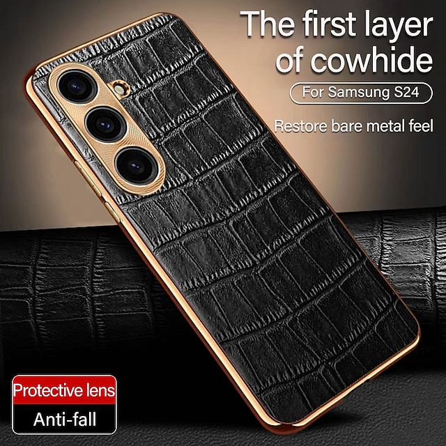  Phone Case For Samsung Galaxy S24 S24 Ultra Plus S23 Ultra Plus S22 Plus  Ultra Back Cover Shockproof Retro TPU Plating PU Leather