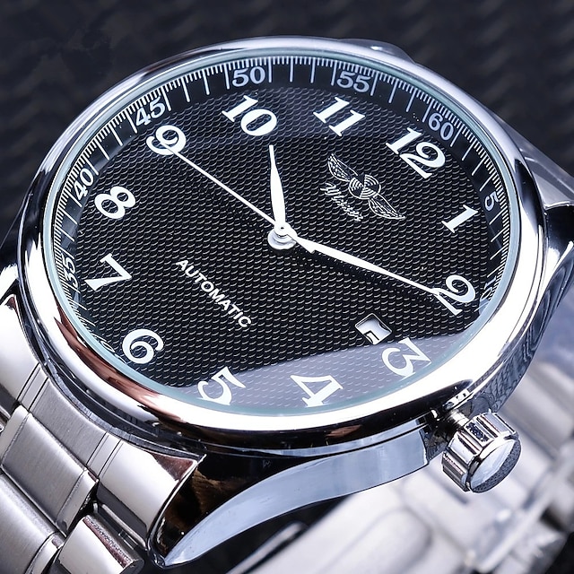  WINNER Men Mechanical Watch Fashion Casual Business Wristwatch Automatic Self-winding Luminous Calendar Decoration Leather Watch