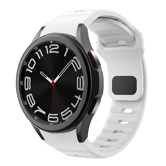  Uhrenarmband für Samsung Galaxy Watch 7/6/5/4 40/44mm, Galaxy Watch 5 Pro 45mm, Galaxy Watch 4/6 Classic 42/46/43/47mm, Watch 3, Active 2, Gear S2 Silikon Ersatz Gurt Wasserdicht Verstellbar