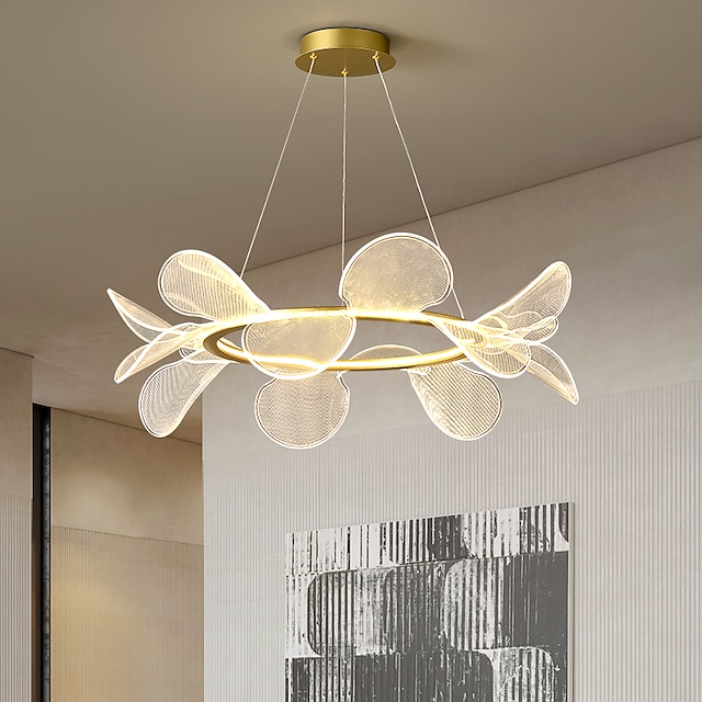  Lámpara de araña de techo, lámpara de araña moderna LED, lámpara de sala de estar, atmósfera de luz simple y moderna, lámpara de comedor de mariposa para el hogar, red de lámpara colgante, araña LED