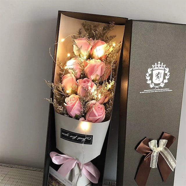 Women's Day Gifts Soap Flower Gift Box Valentine's Day Gift Birthday Gift Rose Girlfriend Wife ConnieXin Mama Day Valentine's Day  Mother's Day Gifts for MoM