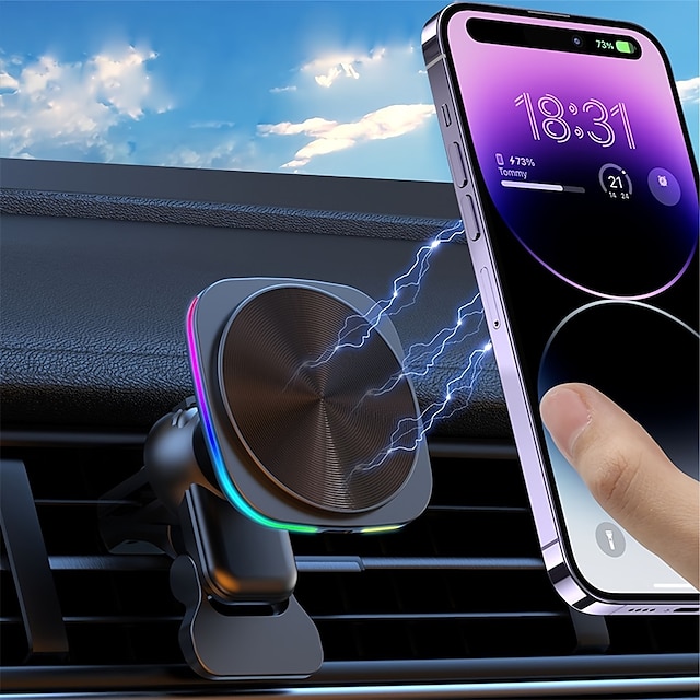  Магнитное беспроводное автомобильное зарядное устройство, вентиляционное отверстие, автомобильный держатель для телефона для iPhone 14/13/12, беспроводная магнитная серия