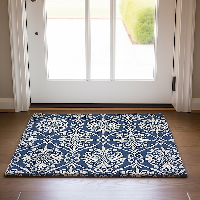  Elegante floral capacho tapetes laváveis tapete de cozinha antiderrapante à prova de óleo tapete interior ao ar livre decoração do quarto tapete de banheiro tapete de entrada