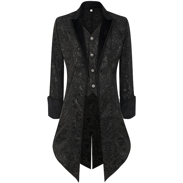  Steampunk 18th Century 17th Century Coat Tuxedo Tailcoat Ren Faire Vampire Solid Colored Men's Steampunk Carnival Masquerade Party / Evening Adults' Coat